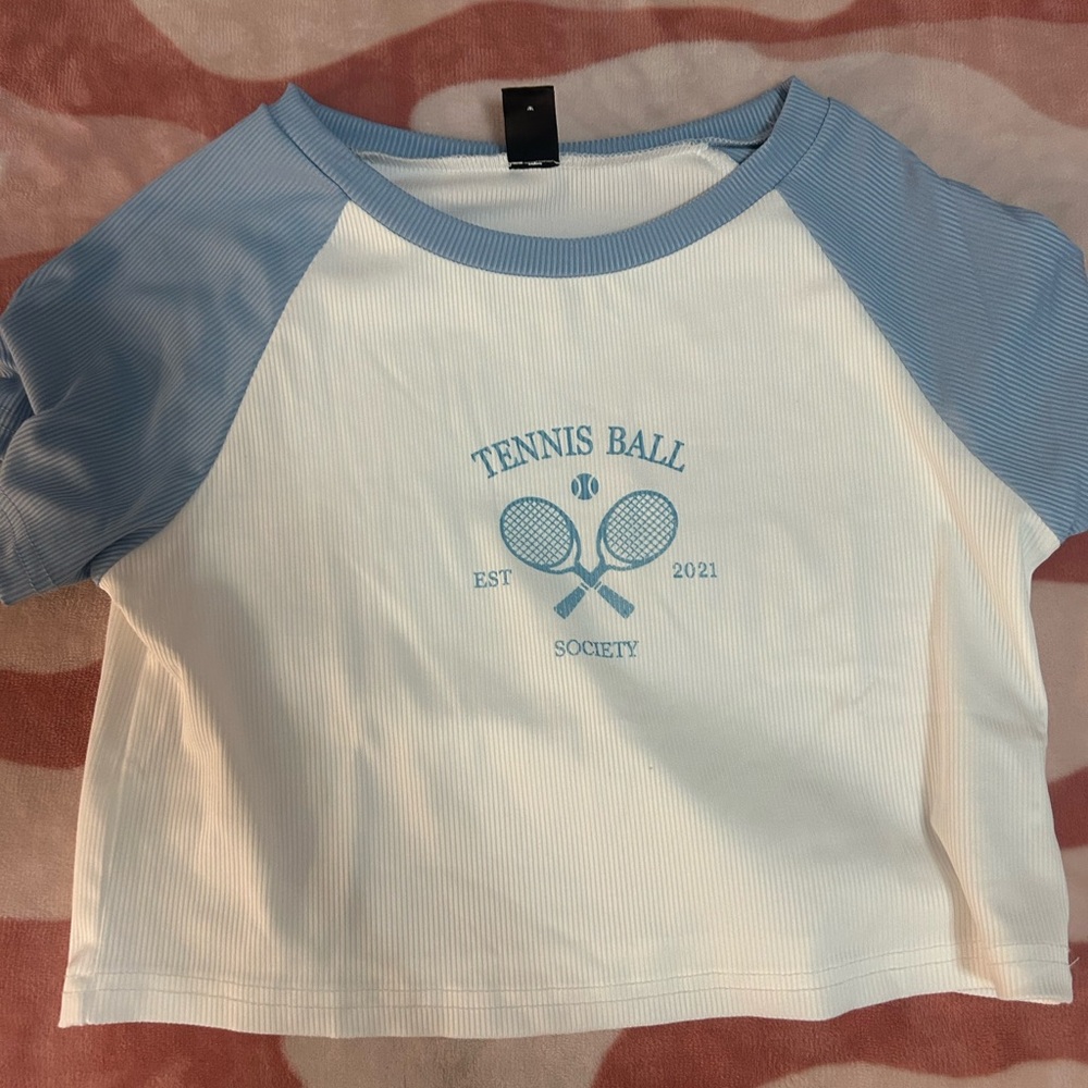 Crop top, size s blue & white